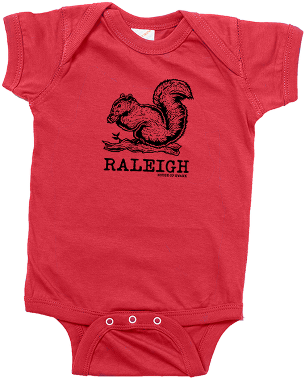 Raleigh Squirrel Red Baby Onesie