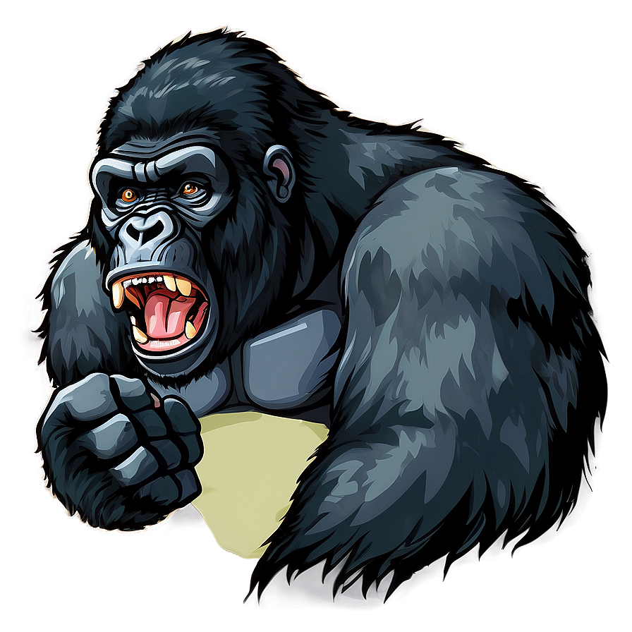 Rampaging Gorilla Illustration Png Qri33