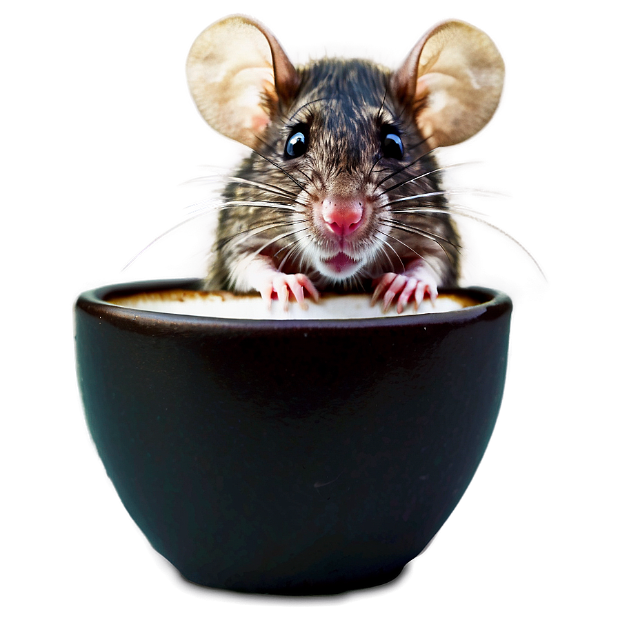 Rat In Coffee Cup Png Qpu10