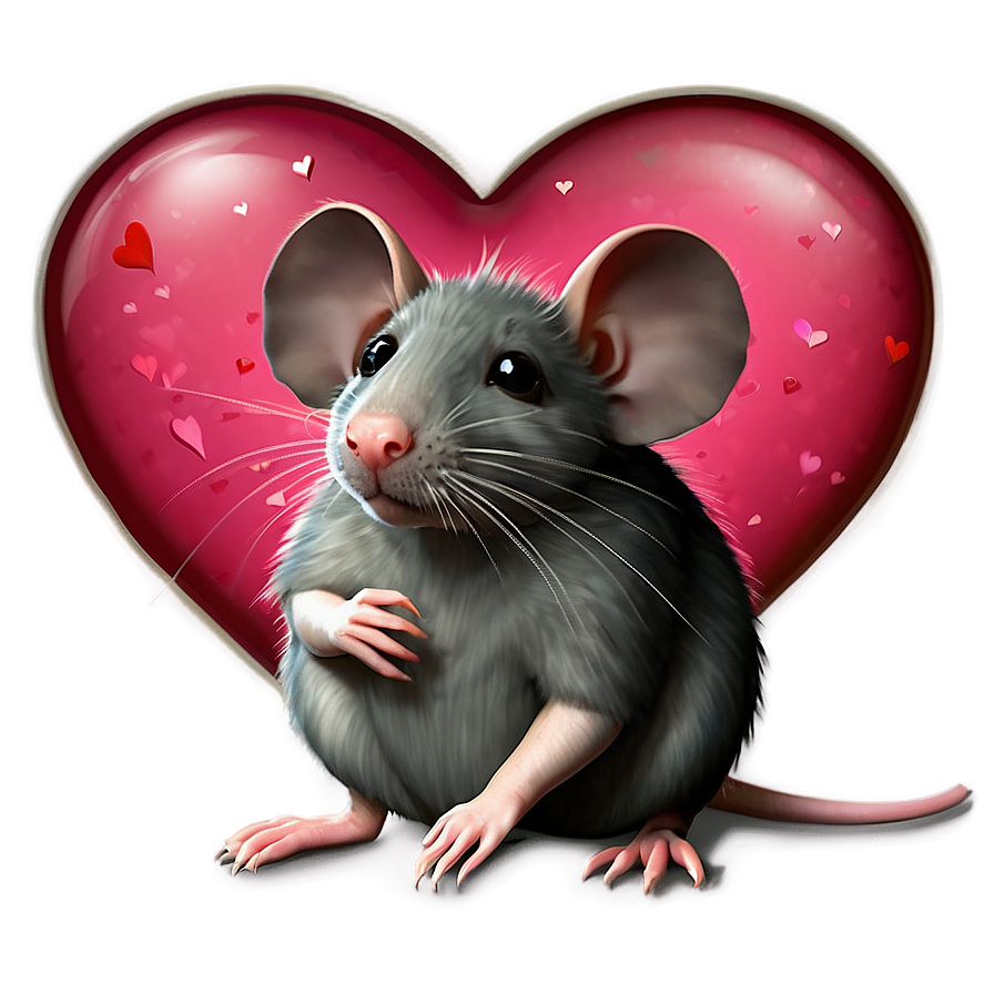 Rat In Love Heart Png Crt