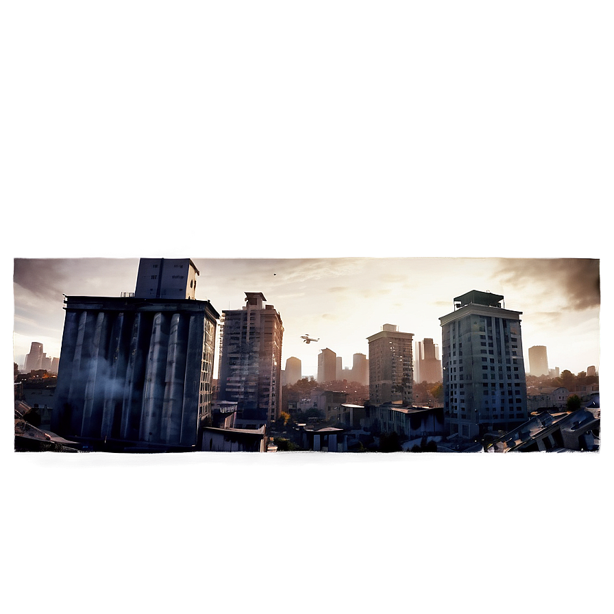 Ravaged City Panorama Png Qqc