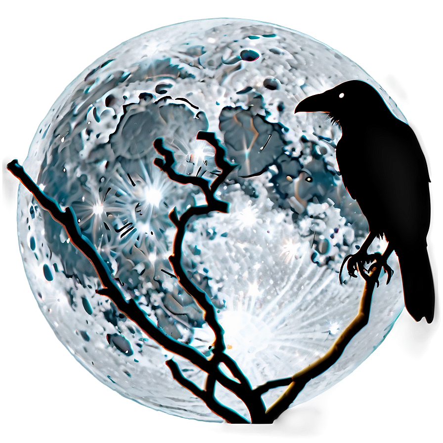 Raven And Full Moon Png 71