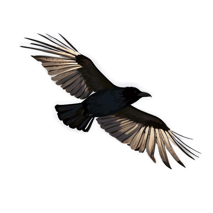 Raven Silhouette In Flight Png Hqx