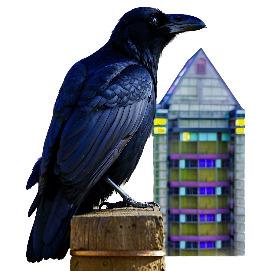 Raven Watching Over City Png Jss