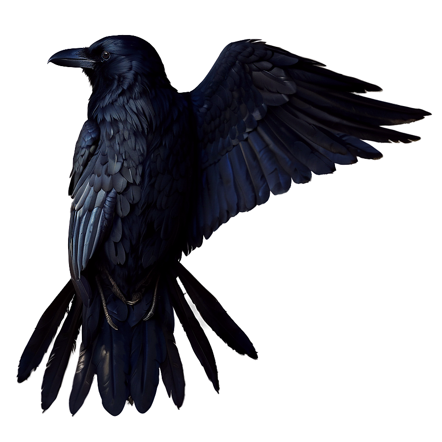 Raven With Open Wings Png Pqw