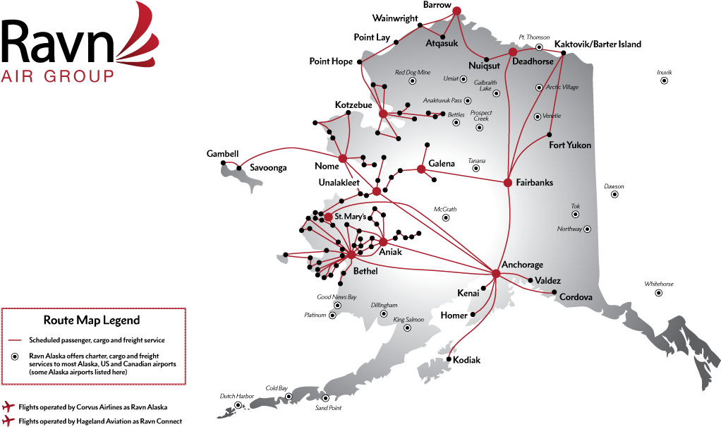 Ravn Air Group Alaska Route Map