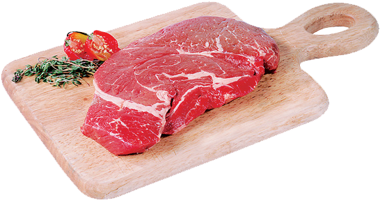 Raw Steakon Wooden Board