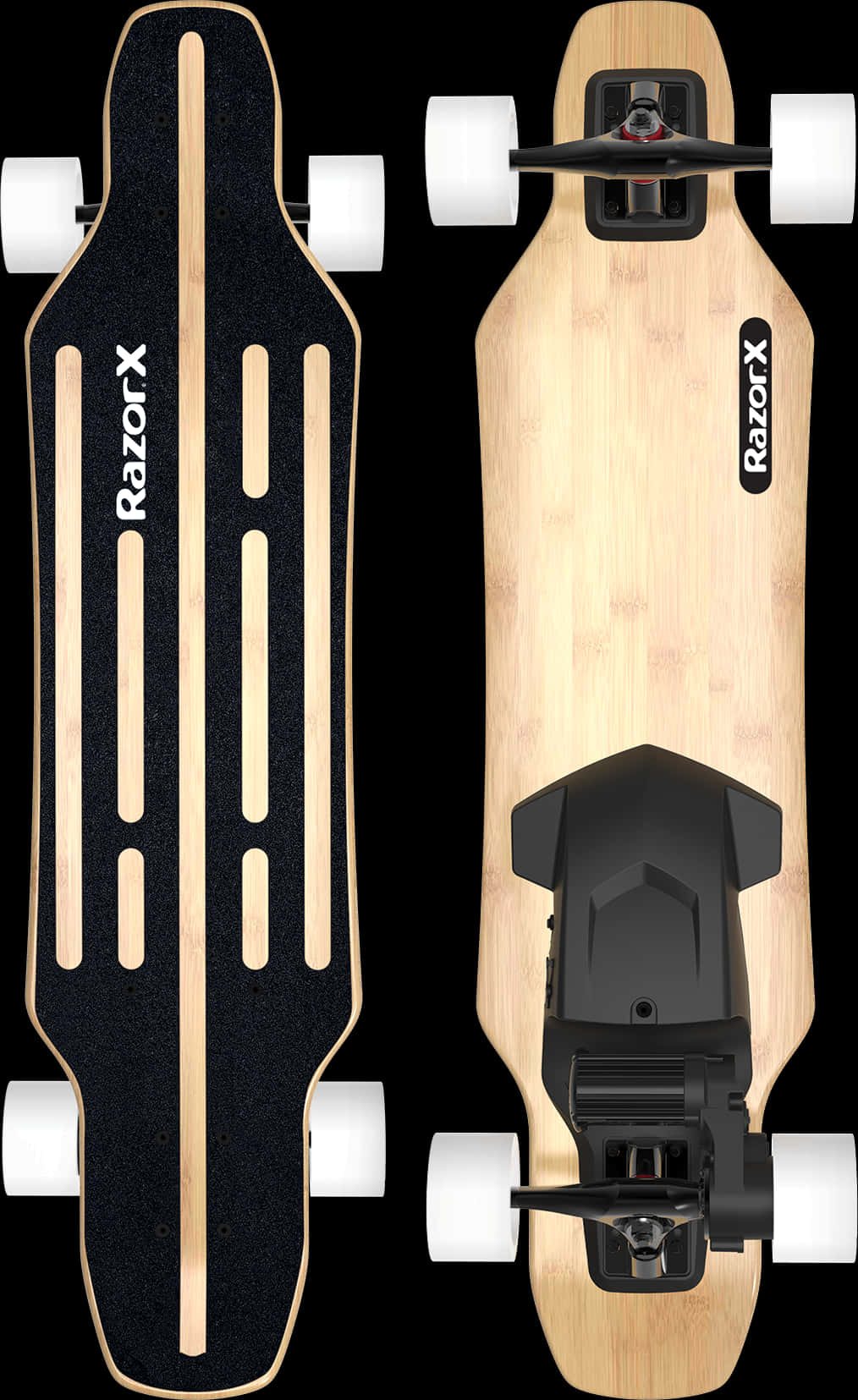 Razor X Electric Skateboard Topand Bottom View