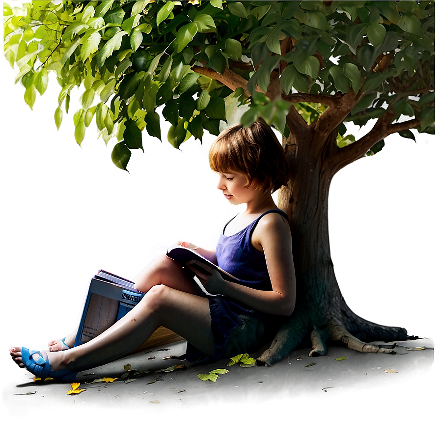 Reading Book Under Tree Png 27