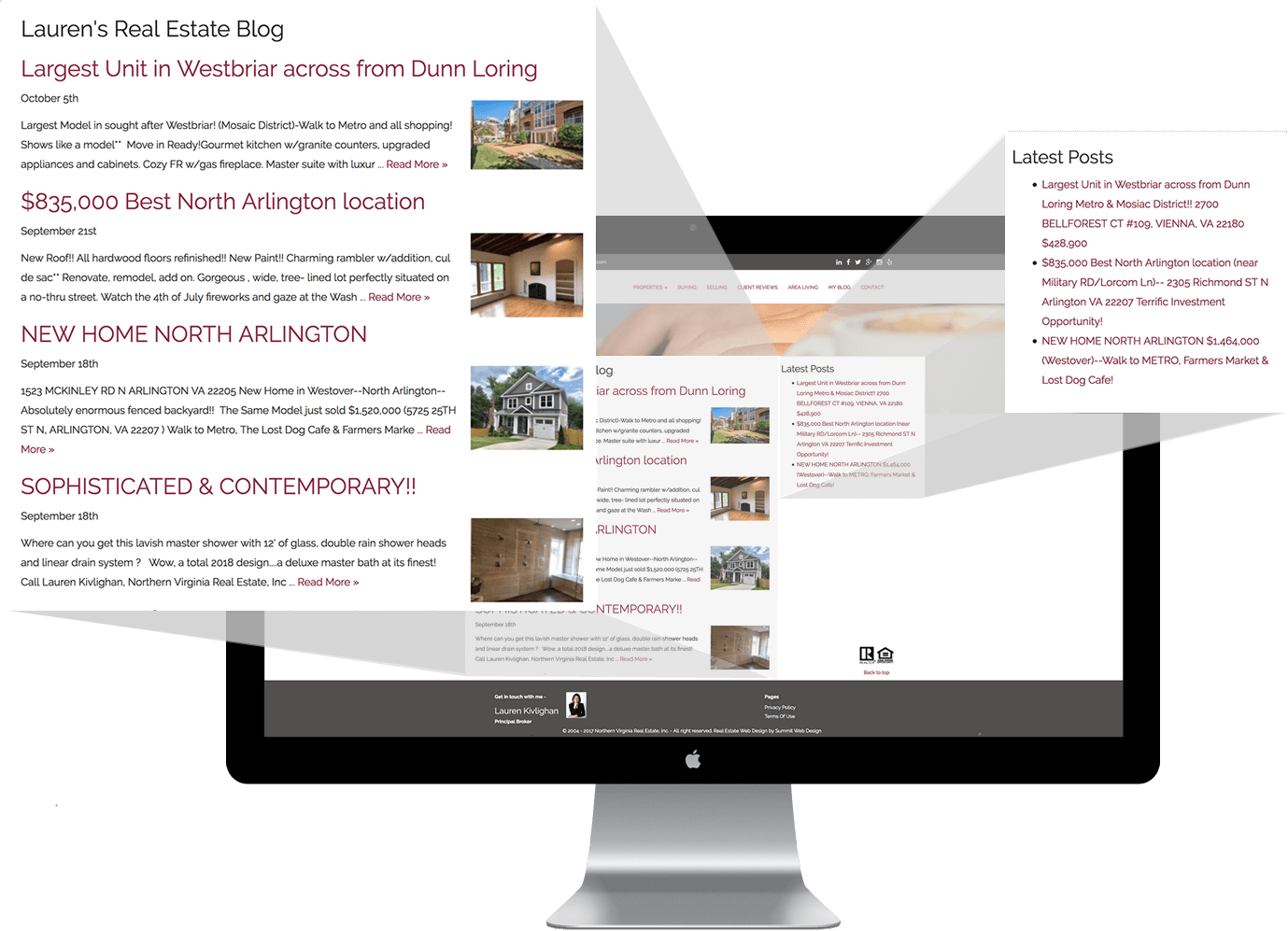 Real Estate Blog Website Display