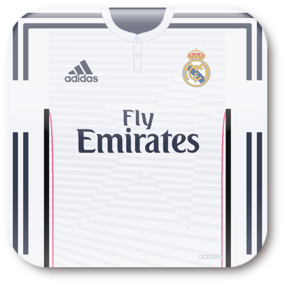 Real Madrid Adidas Jerseywith Fly Emirates Sponsorship