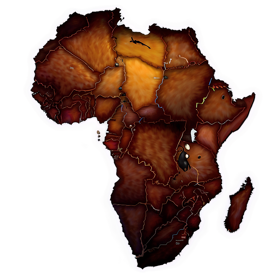 Realistic Africa Outline Png 85