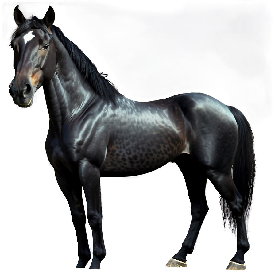 Realistic Black Horse Drawing Png 06262024