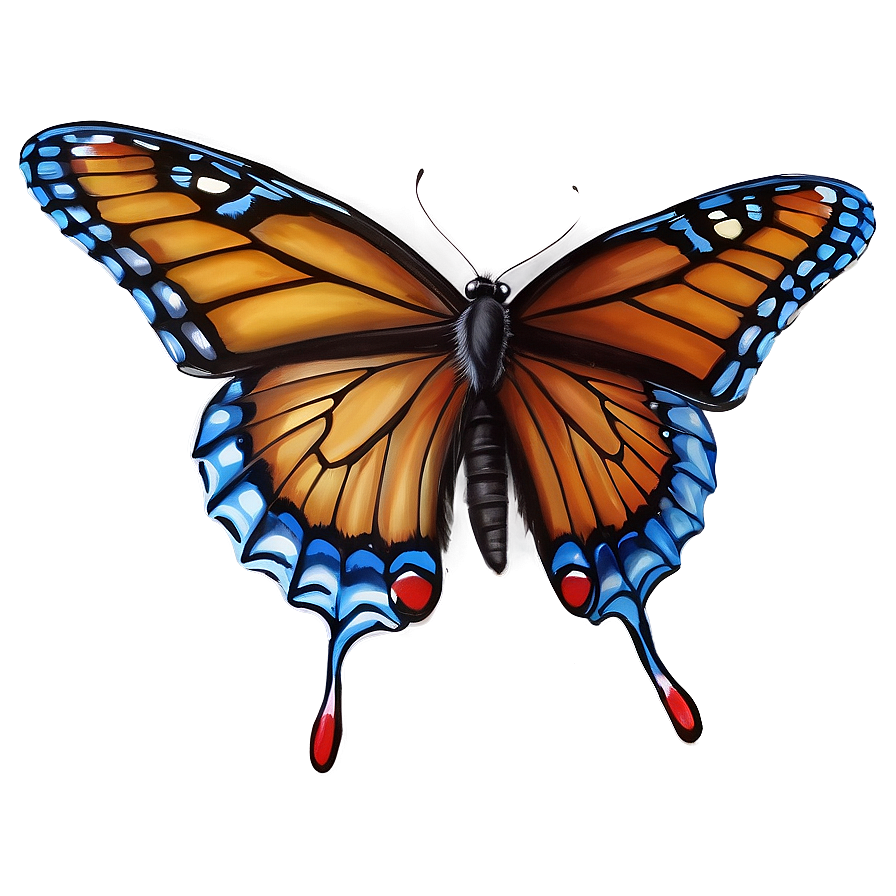 Realistic Butterfly Drawing Png Mvs54