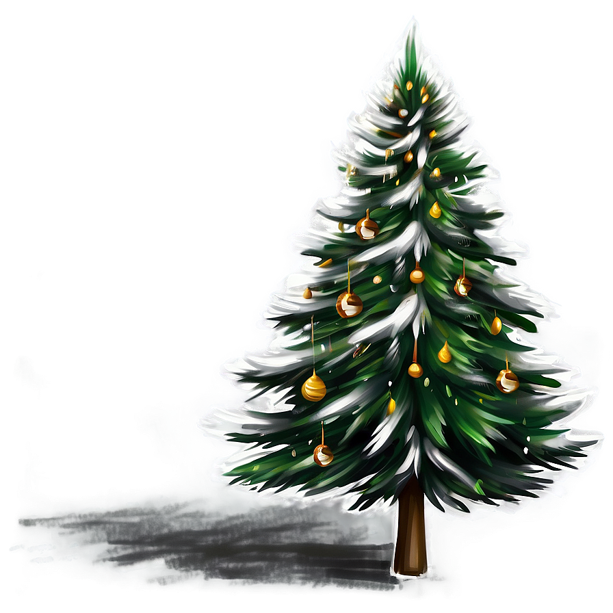 Realistic Christmas Tree Sketch Png Gdj