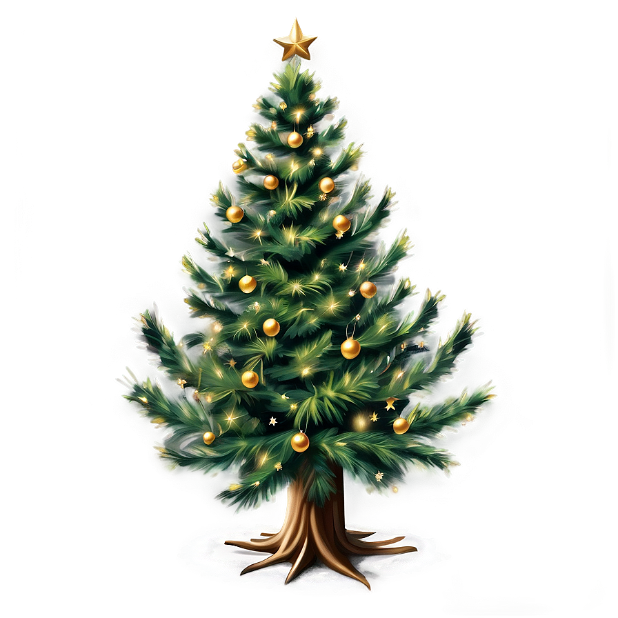 Realistic Christmas Tree Sketch Png Xih