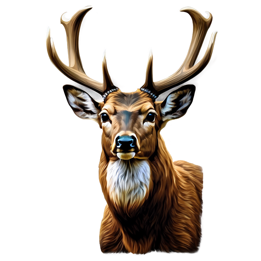 Realistic Deer Head Portrait Png Fnt86