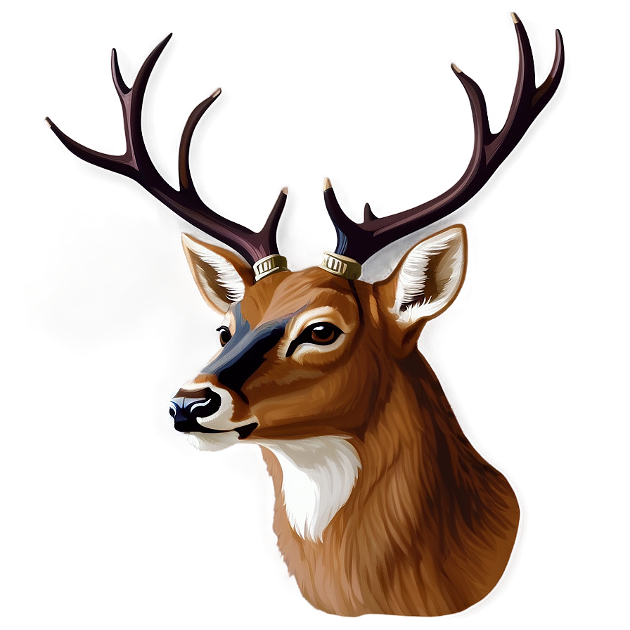 Realistic Deer Head Portrait Png Mte