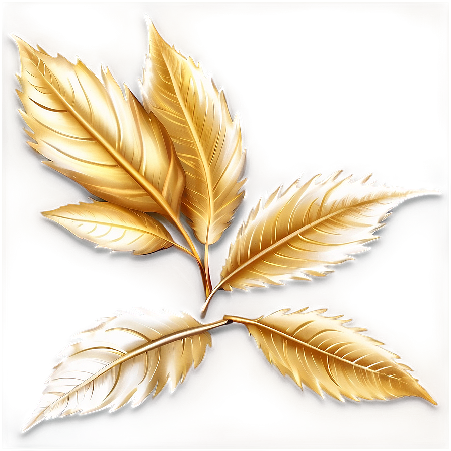 Realistic Gold Leaves Png Jin