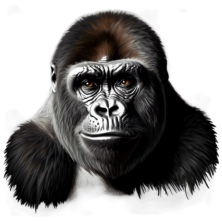 Realistic Gorilla Portrait Png 05212024