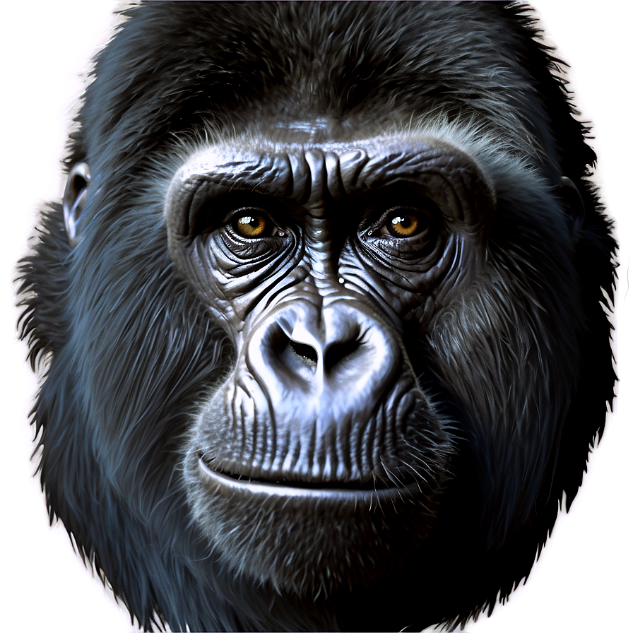 Realistic Gorilla Portrait Png Lly10