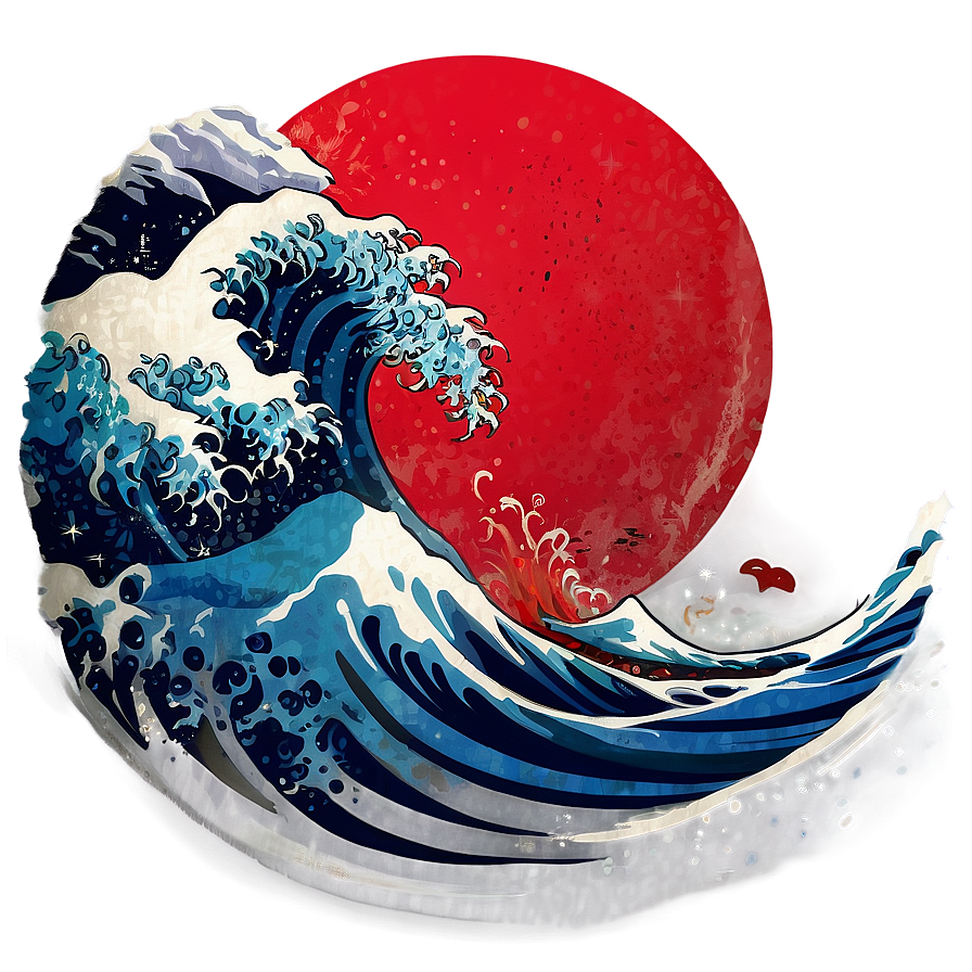 Realistic Japanese Wave Png 20