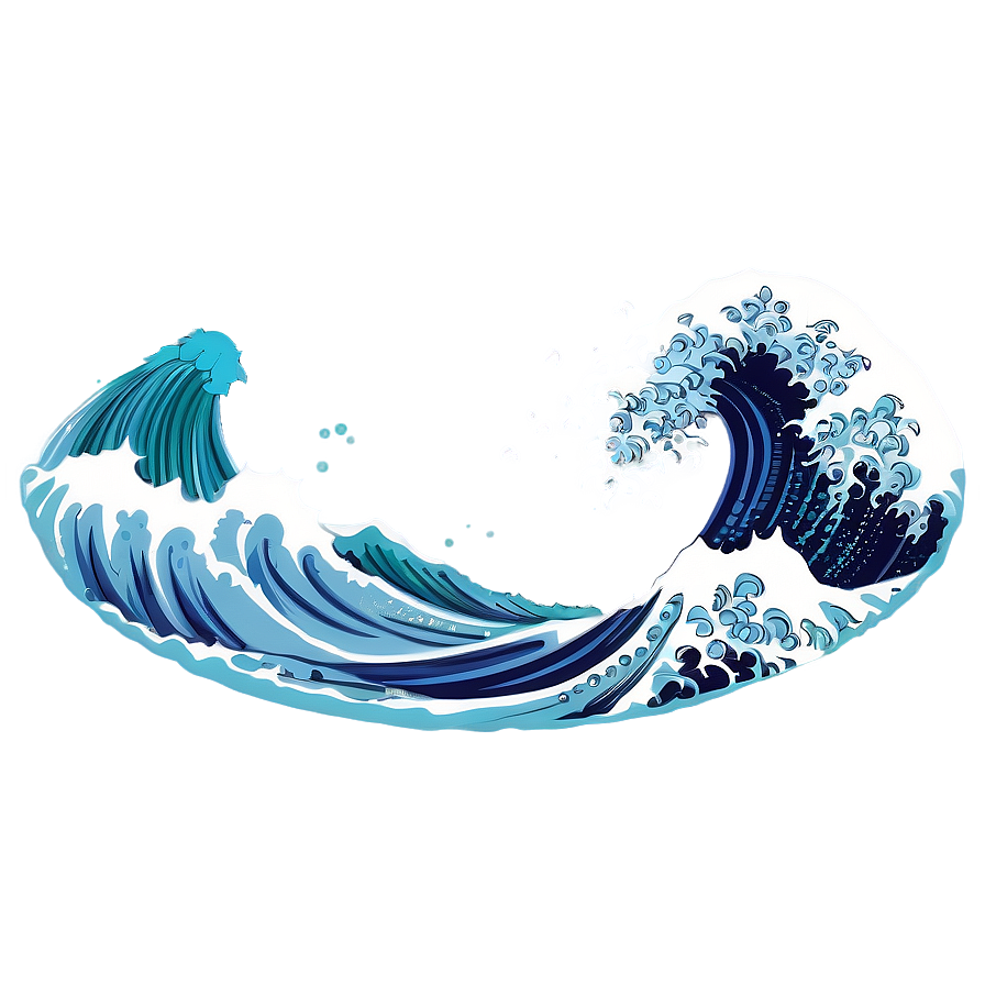 Realistic Japanese Wave Png 9