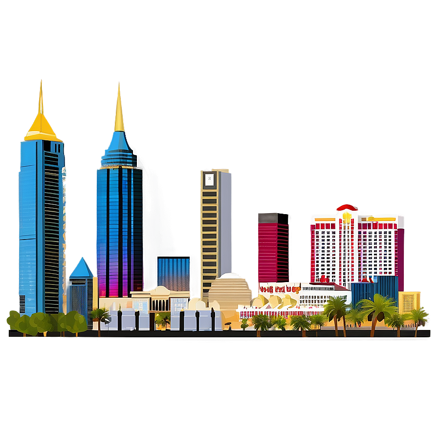 Realistic Las Vegas Skyline Png 06252024