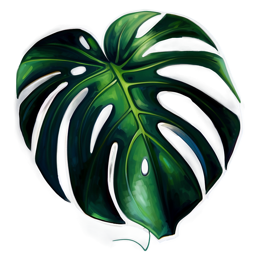 Realistic Monstera Illustration Png Knh28