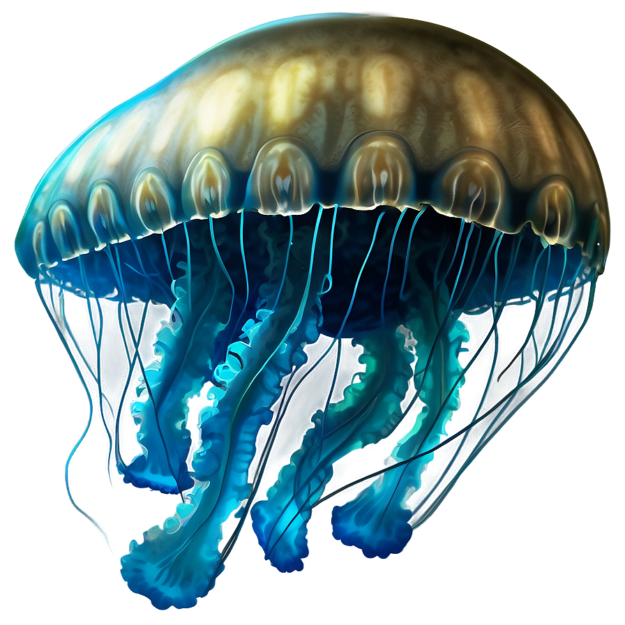 Realistic Moon Jellyfish Design Png Cmk