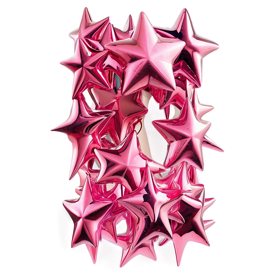 Realistic Pink Stars Png Uiq