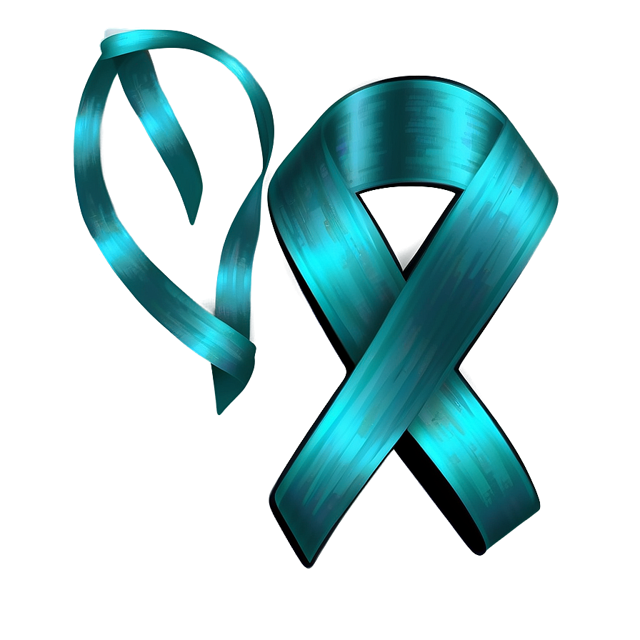 Realistic Teal Ribbon Drawing Png 77