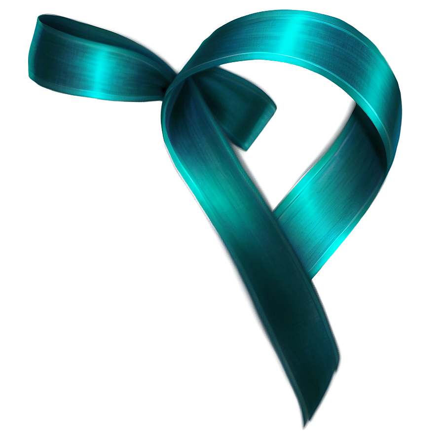 Realistic Teal Ribbon Drawing Png Mka