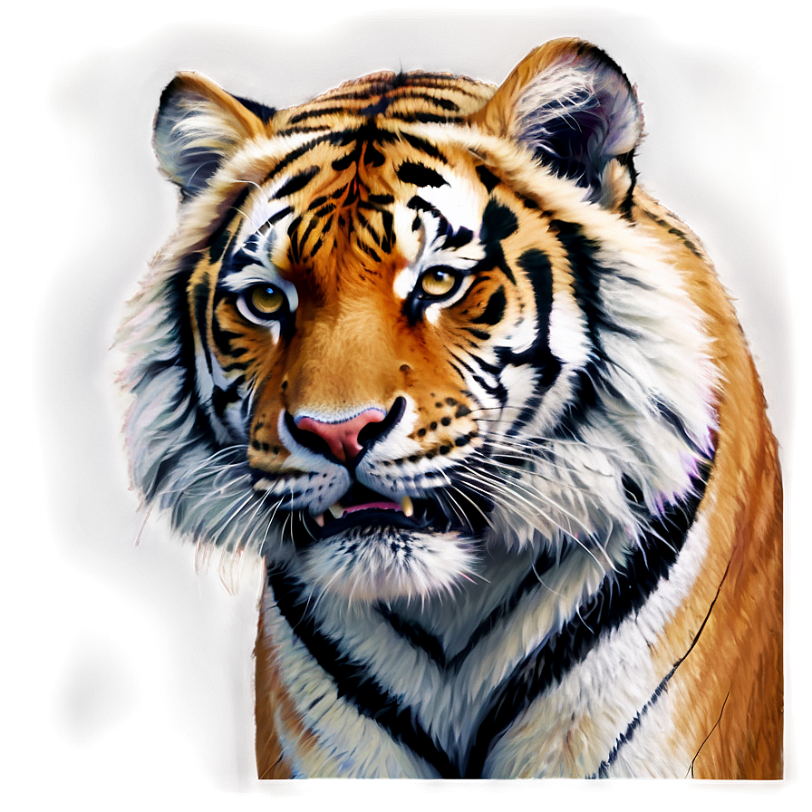 Realistic Tiger Face Artwork Png 82