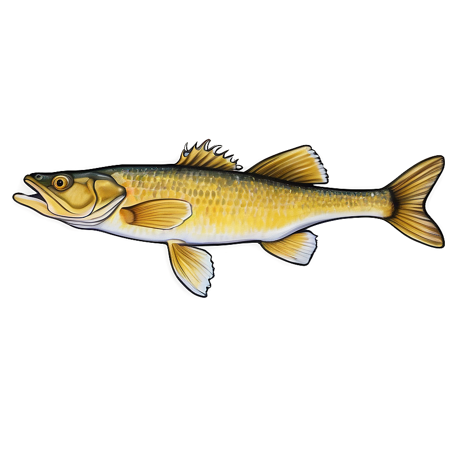 Realistic Walleye Drawing Png 97