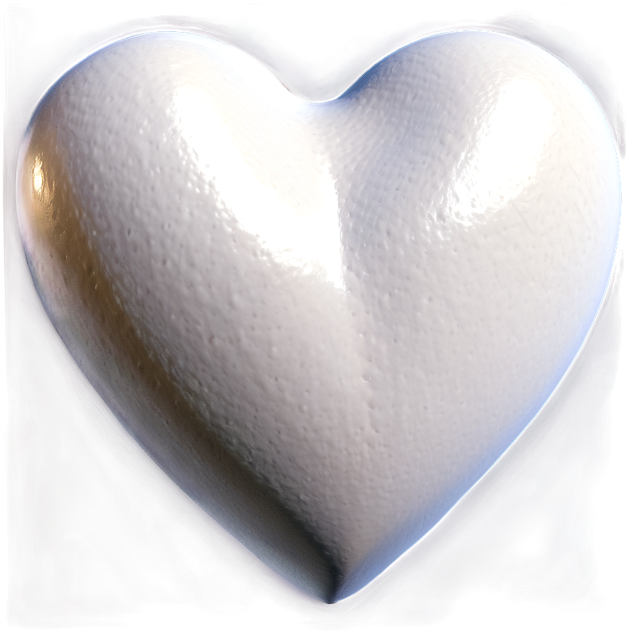 Realistic White Hearts Png 33