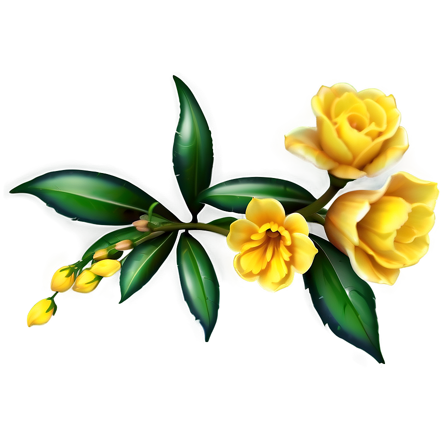 Realistic Yellow Flowers Png 06122024