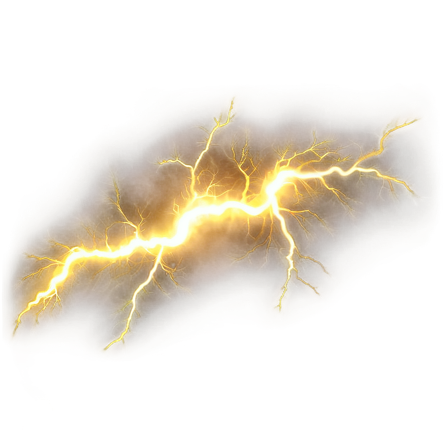 Realistic Yellow Lightning Png 2