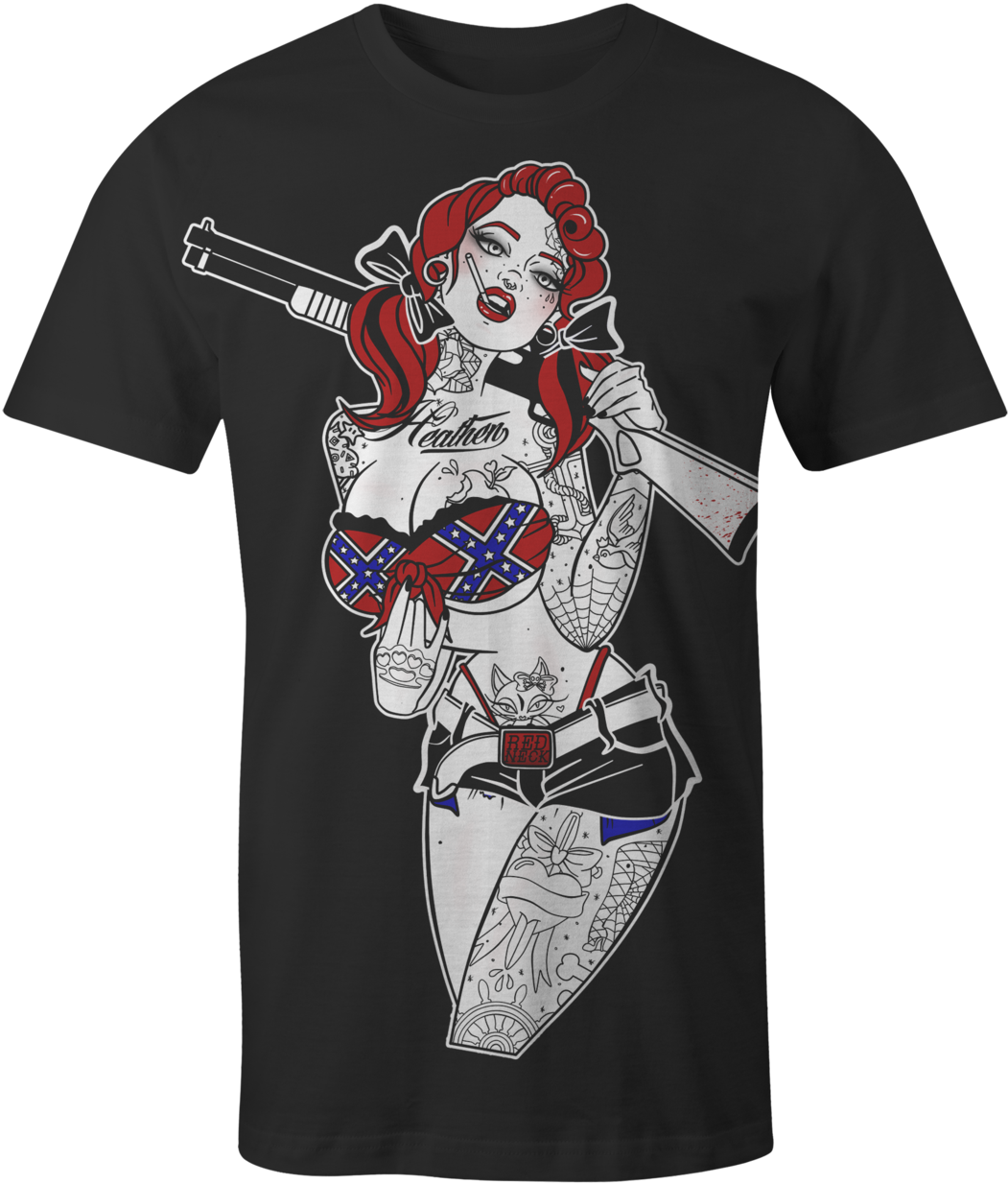 Rebel Pinup Tattoo Design Tshirt