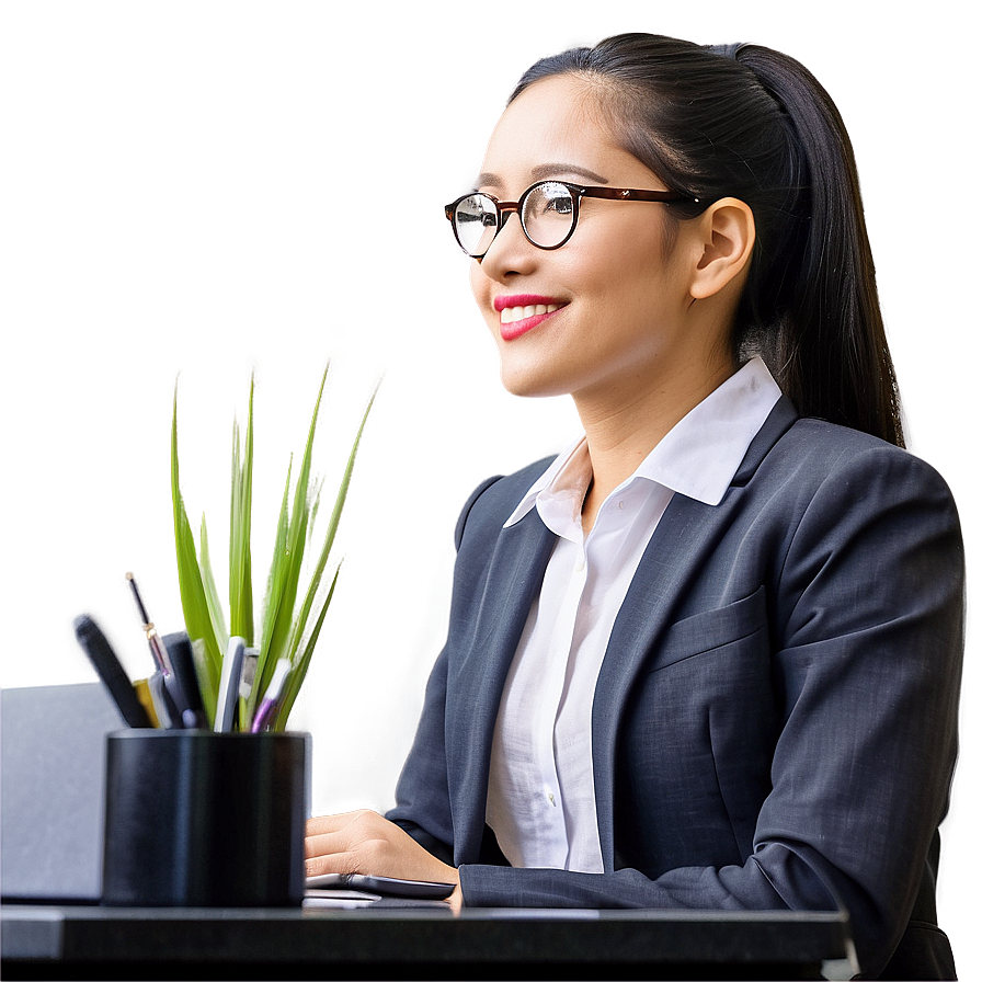 Receptionist In Corporate Office Png Gqk39