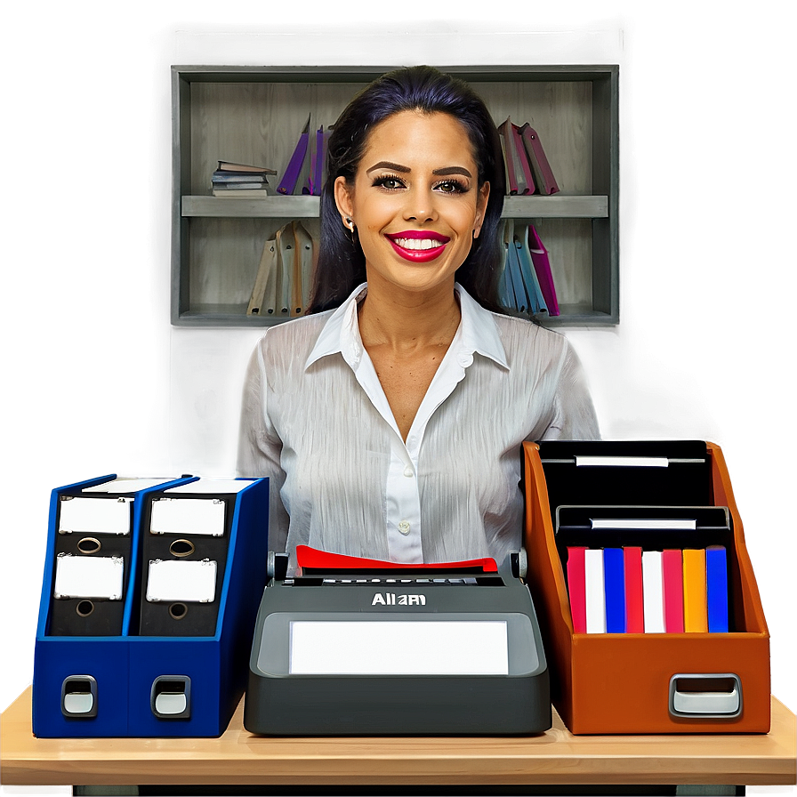 Receptionist Organizing Files Png Iic22