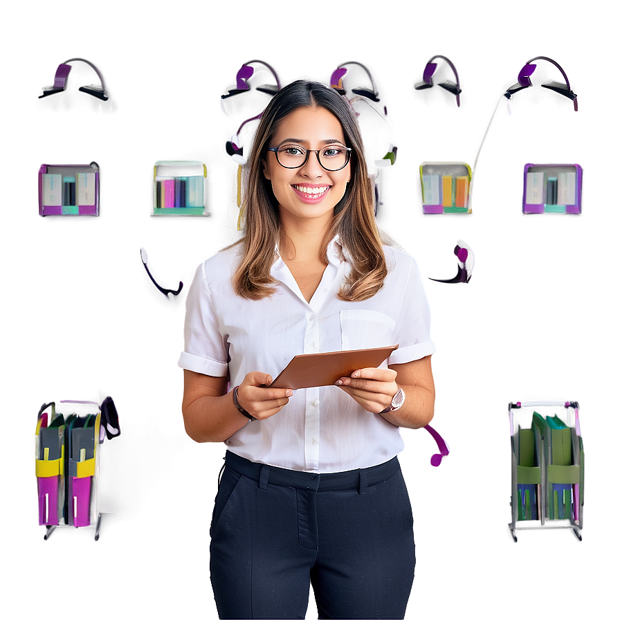 Receptionist With File Folder Png 91