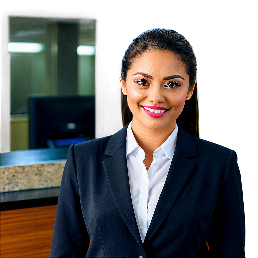 Receptionist With Guests Png 06272024