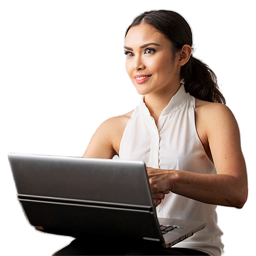 Receptionist With Laptop Png 06272024