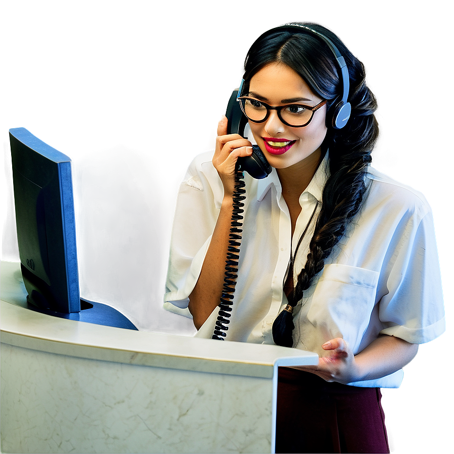 Receptionist With Telephone Png 93