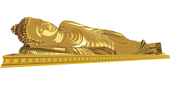 Reclining_ Buddha_ Golden_ Illustration