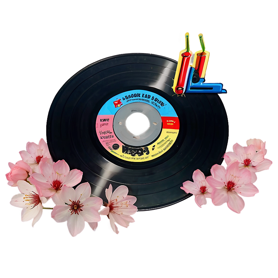 Record With Cherry Blossoms Png 05242024