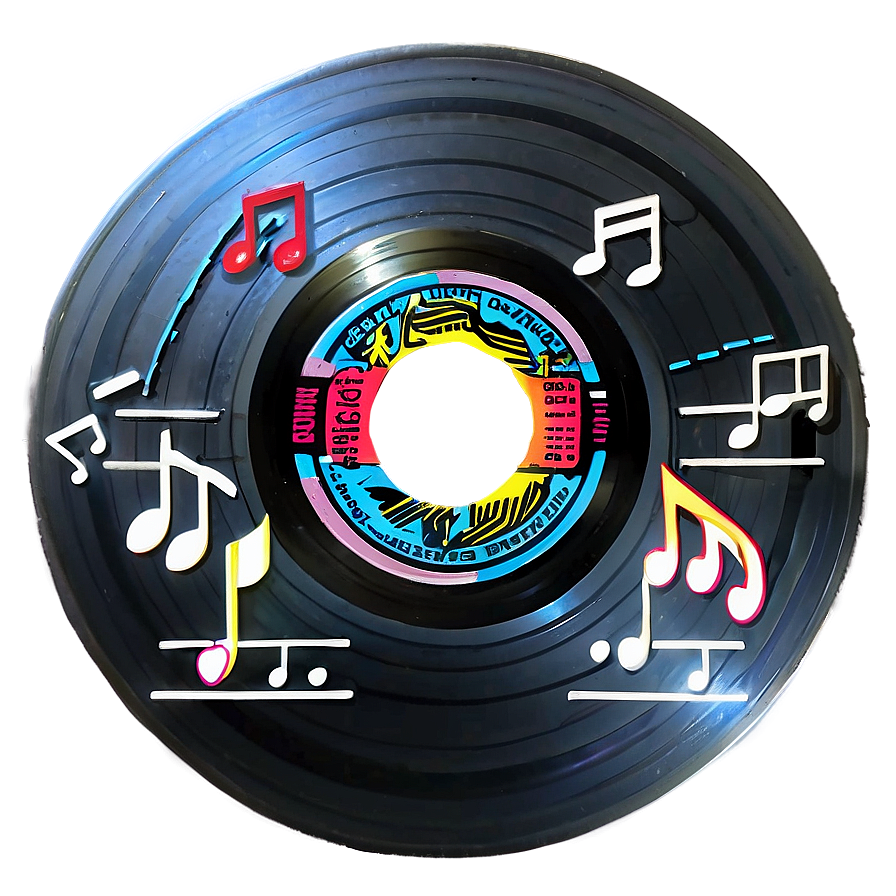 Record With Music Notes Png 67