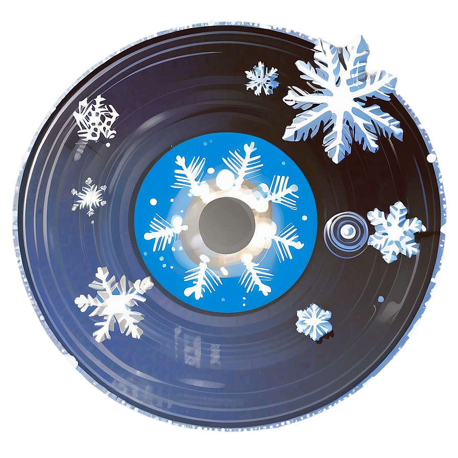 Record With Snowflakes Png Wty