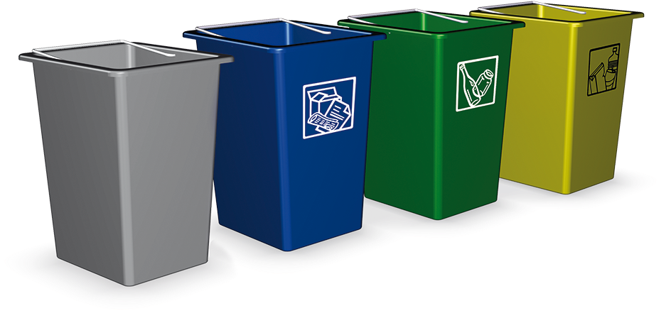 Recycling Bins Color Coded